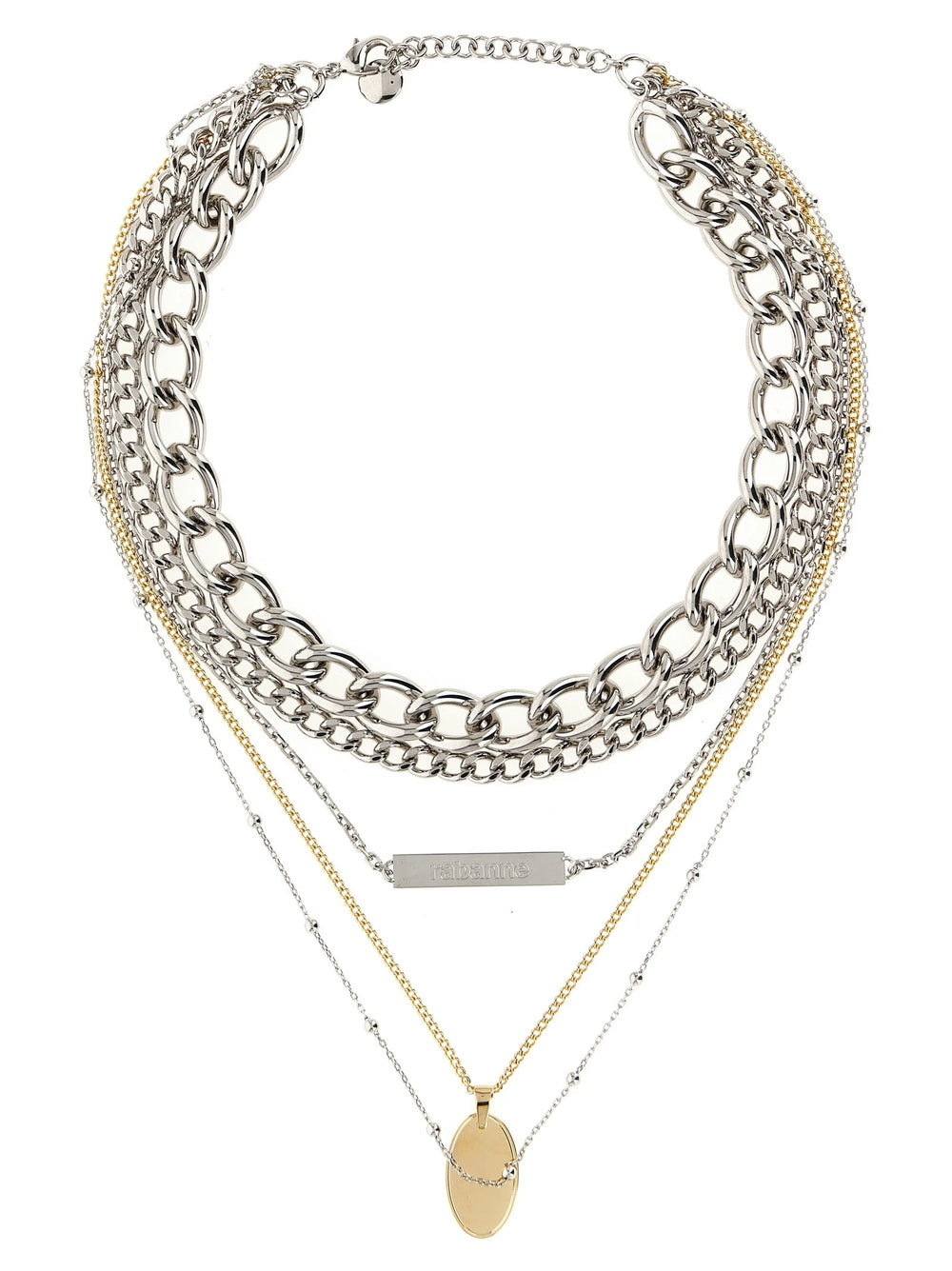 Paco Rabanne Silver Brass Necklace - One Size
