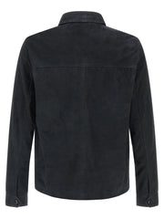 Pal Zileri Blue Leather Leather Jacket