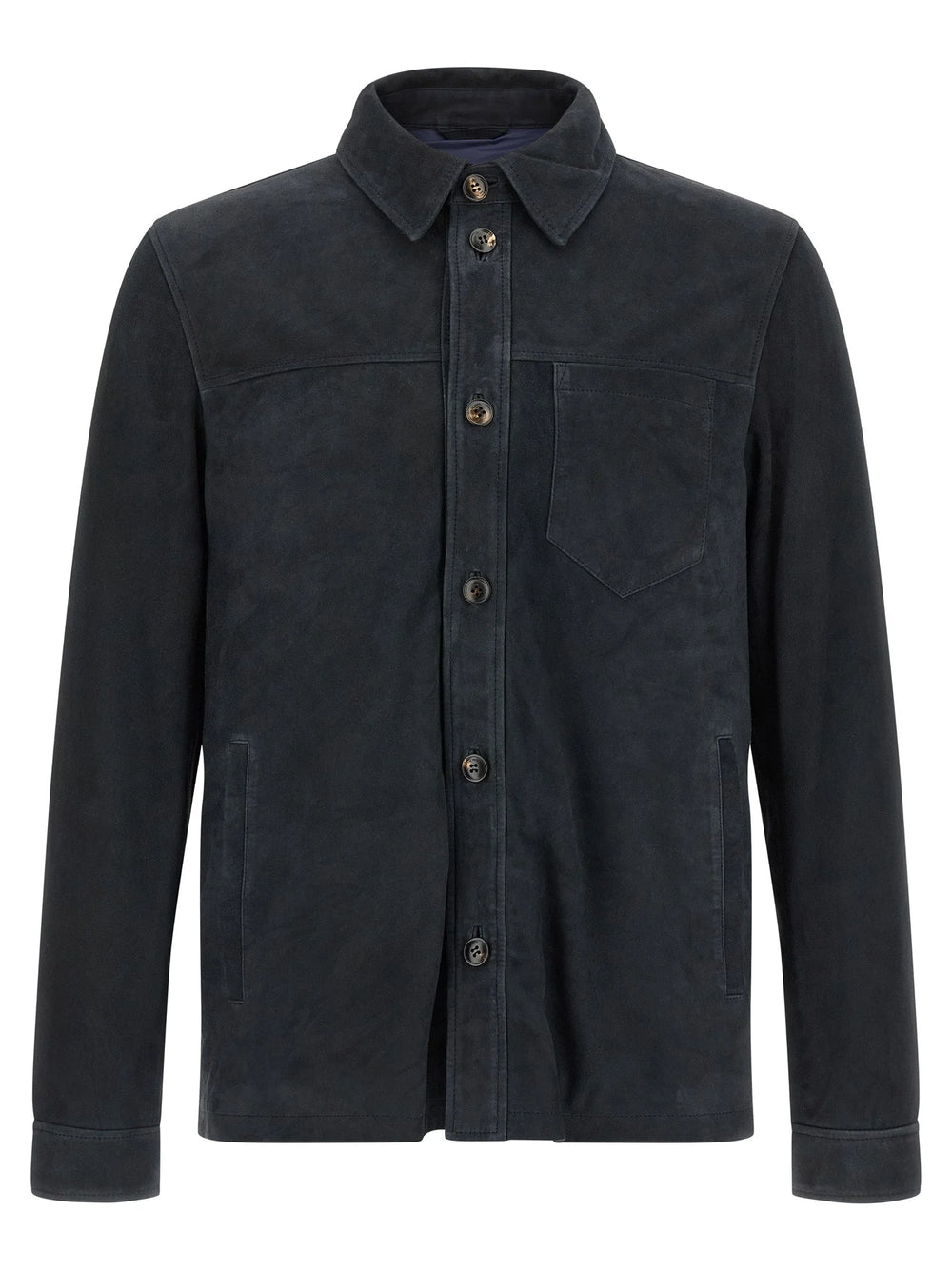 Pal Zileri Blue Leather Leather Jacket