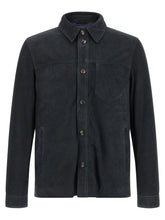 Pal Zileri Blue Leather Leather Jacket