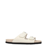Palm Angels Beige Leather Slippers Sandals