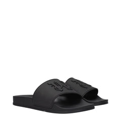 Palm Angels Black Cotton Slippers Sandals - EU40/US7