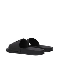 Palm Angels Black Cotton Slippers Sandals - EU40/US7