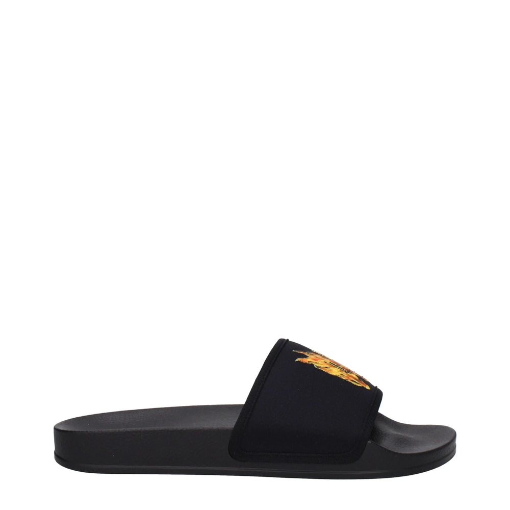 Palm Angels Black Fabric Slippers Sandals - EU40/US7 - Sandals