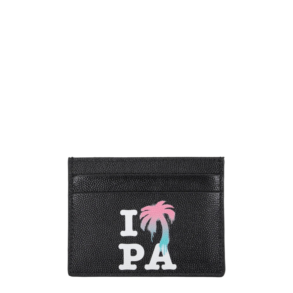 Palm Angels Black Leather Cardholders