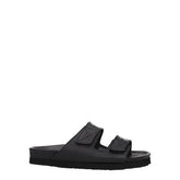 Palm Angels Black Leather Flat Sandals - EU36/US6