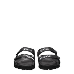 Palm Angels Black Leather Slippers Sandals - EU40/US7