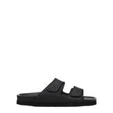 Palm Angels Black Leather Slippers Sandals - EU40/US7