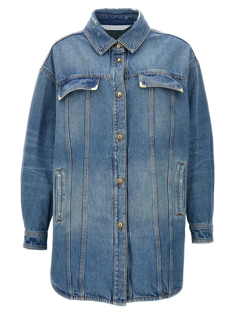 Palm Angels Blue Cotton Denim Jacket - XS