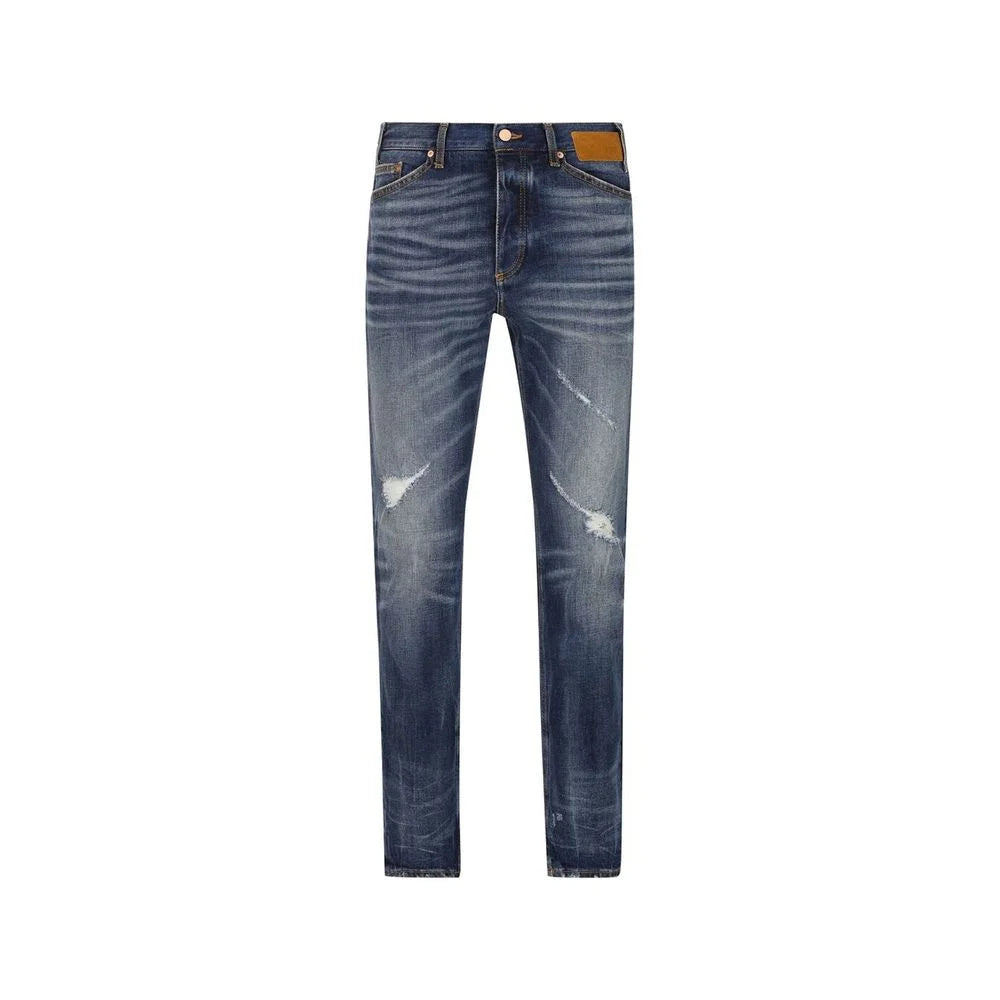 Palm Angels Blue Cotton Straight-Leg Jeans - W33