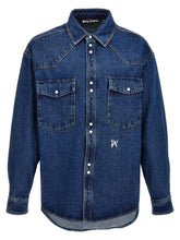 Palm Angels Sinine Polüester Denim Jakk
