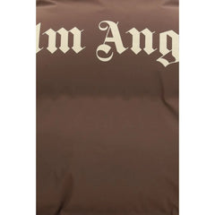 Palm Angels Braune Polyamid-Jacke mit voller Länge