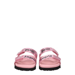 Palm Angels Pink Leather Slippers