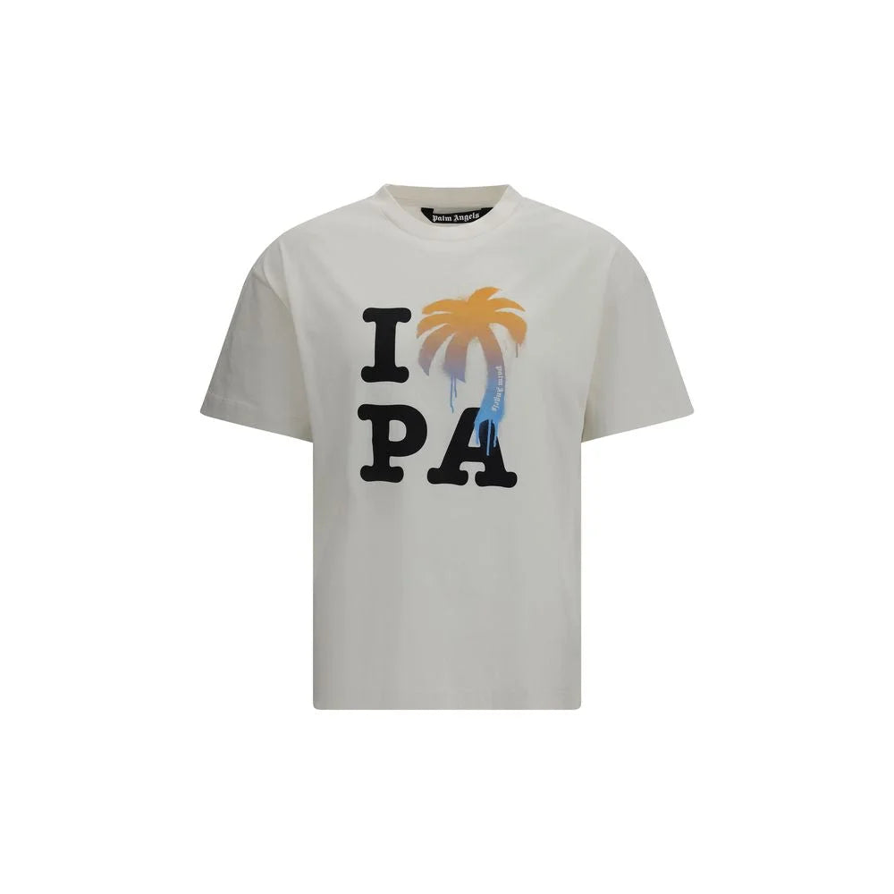 Palm Angels White Cotton T-Shirt