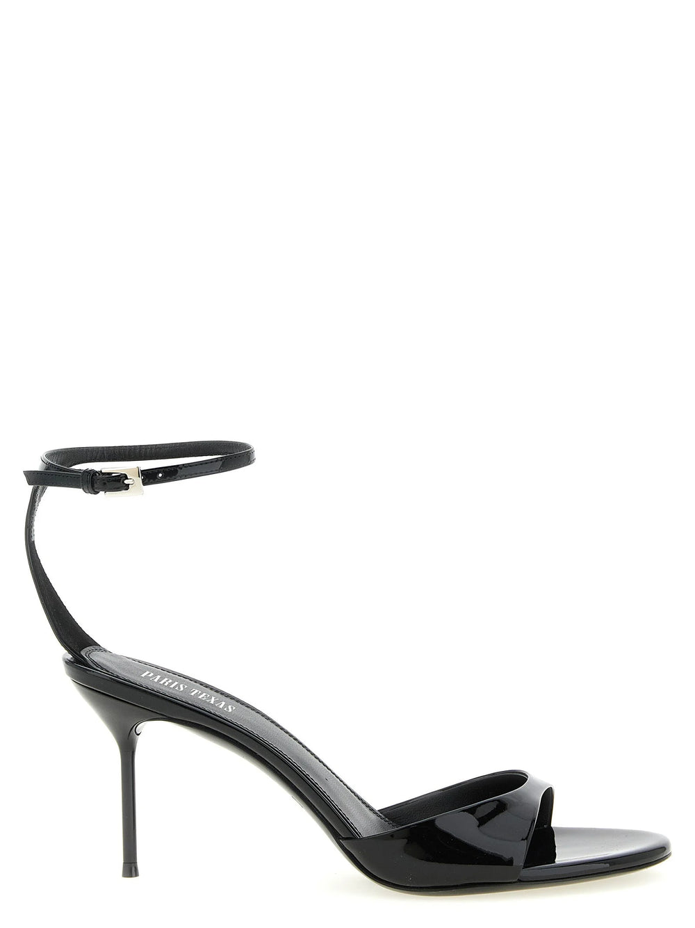 Paris Texas Black Calfskin Stiletto Heel Sandals