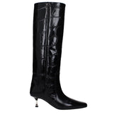 Paris Texas Black Leather High Heel Boots - EU37/US7
