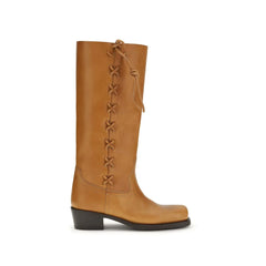 Paris Texas Brown Calf Leather Bos Taurus Lace-Up Boots