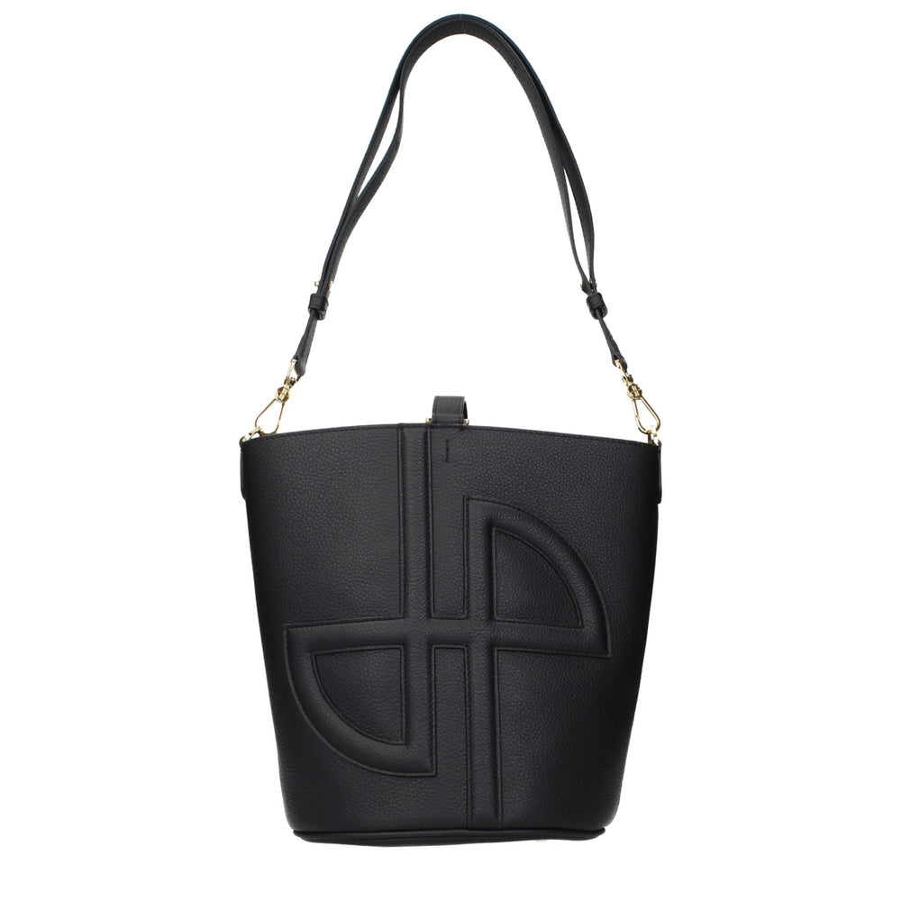 Patou Black Leather Crossbody Bag