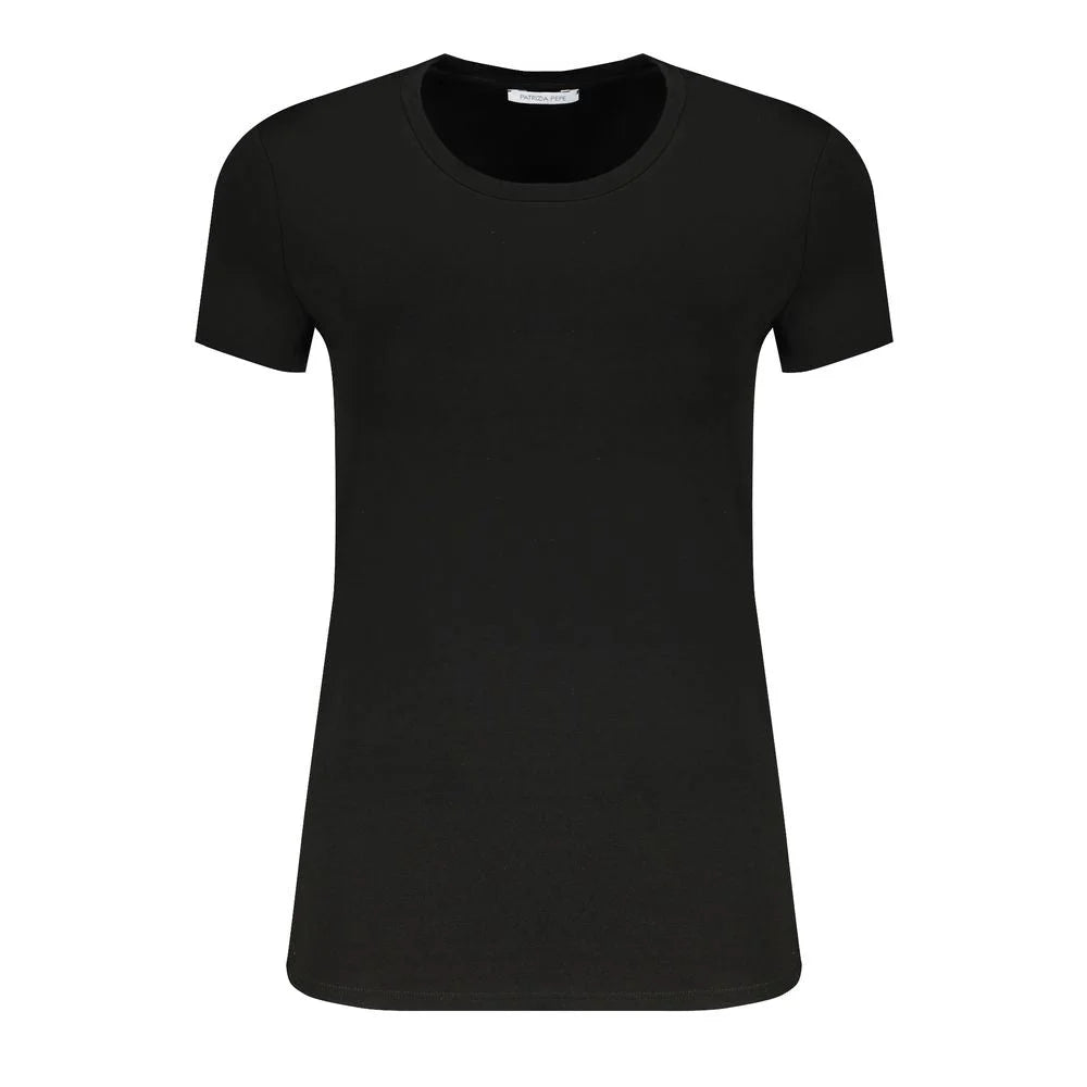 Patrizia Pepe Black Organic Cotton Women T-Shirt - T-Shirts
