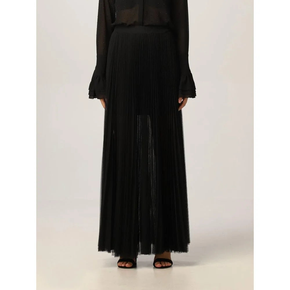 Patrizia Pepe Black Polyester Long Skirt