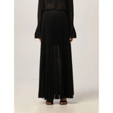 Patrizia Pepe Black Polyester Long Skirt