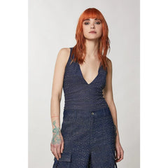 Patrizia Pepe Blue Polyester Tank Tops - II