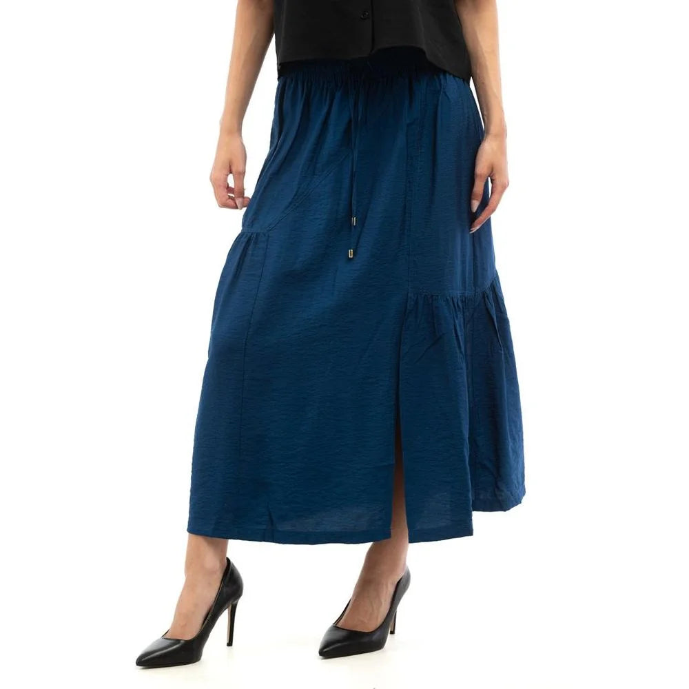 Patrizia Pepe Blue Viscose Long Skirt - IT40