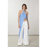 Patrizia Pepe Blue Viscose Tank Tops - IT42