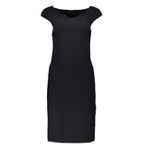 Patrizia Pepe Elegant Black Boat Neck Dress with Wide Straps - XS - Dresses