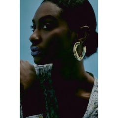 Patrizia Pepe Gold Plastic Earrings - One Size