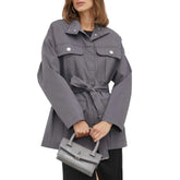Patrizia Pepe Gray Cotton Jackets & Coat - Trench Coats