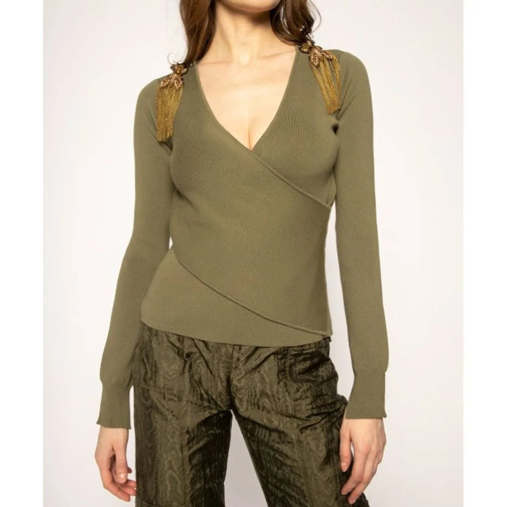 Patrizia Pepe Green Viscose Sweatshirt