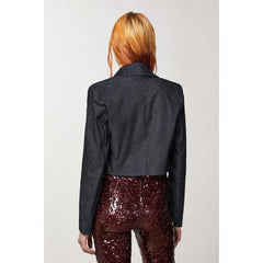 Patrizia Pepe Navy Blue Cotton Blazer - IT40