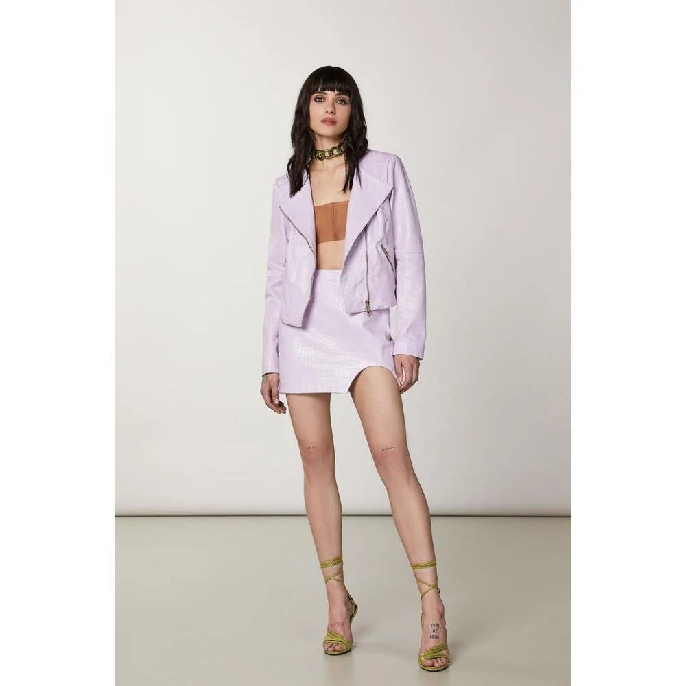 Patrizia Pepe Purple Leather Mini Skirt