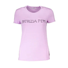 Patrizia Pepe Purple Organic Cotton Women T-Shirt - XS - T-Shirts