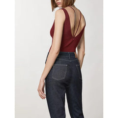 Patrizia Pepe Red Viscose Sleeveles T-Shirt