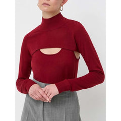 Patrizia Pepe Red Wool Sweatshirt