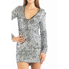 Patrizia Pepe Silver Polyester Cocktail Dress