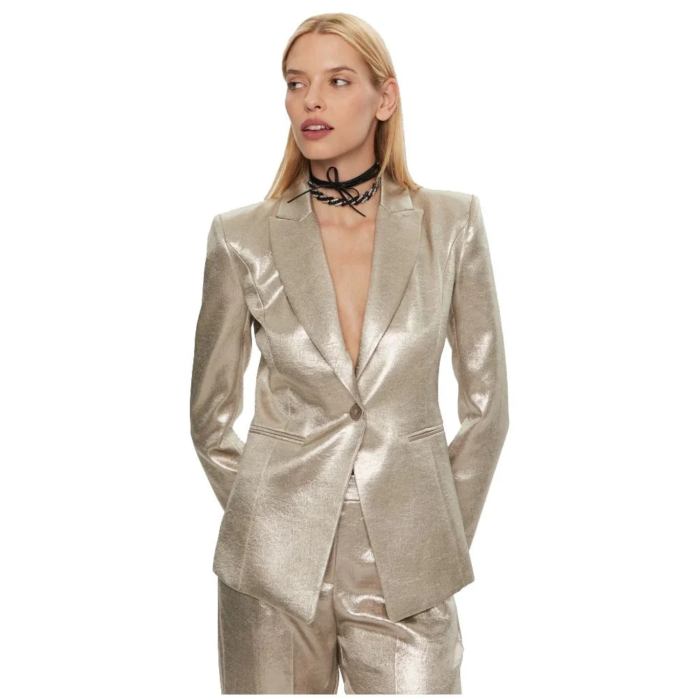 Patrizia Pepe Yellow Polyester Blazer - Coats & Jackets