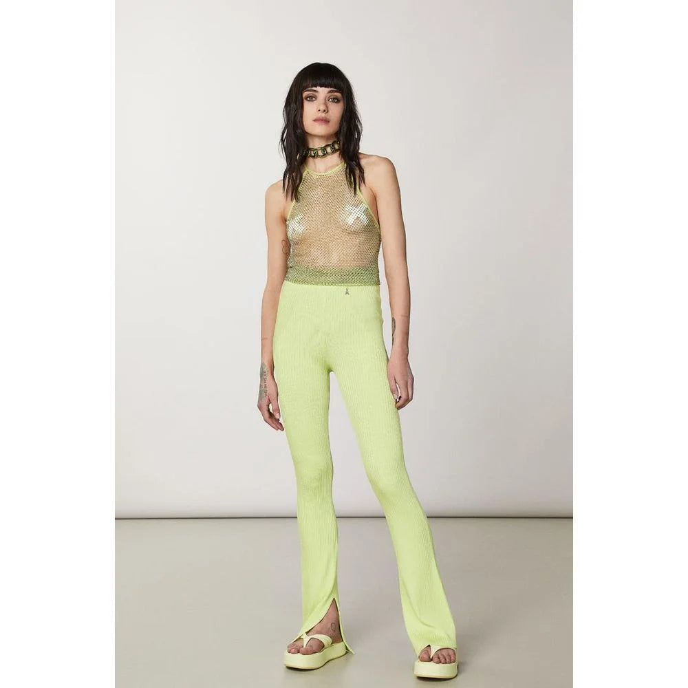 Patrizia Pepe Yellow Viscose Casual Pants