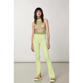 Patrizia Pepe Yellow Viscose Casual Pants