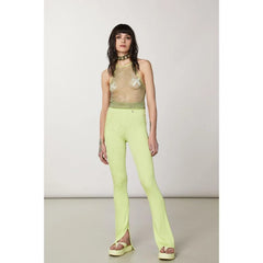 Patrizia Pepe Yellow Viscose Casual Pants