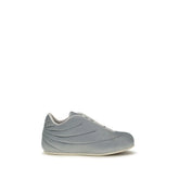 PDF Channel gray polyester sneakers for men featuring a technical low-top silhouette and tonal lacing.