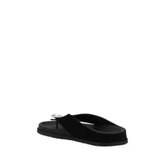 Pedro García Black Calf Leather Bos Taurus Strap-On Sandals - Sandals