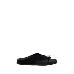 Pedro García Black Calf Leather Bos Taurus Strap-On Sandals - Sandals