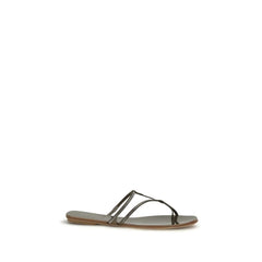 Pedro García Brown Calf Leather Bos Taurus Flat Sandals