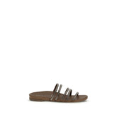 Pedro García Brown Calf Leather Bos Taurus Flip-Flop Sandals