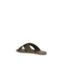 Pedro García Brown Silk Sandals