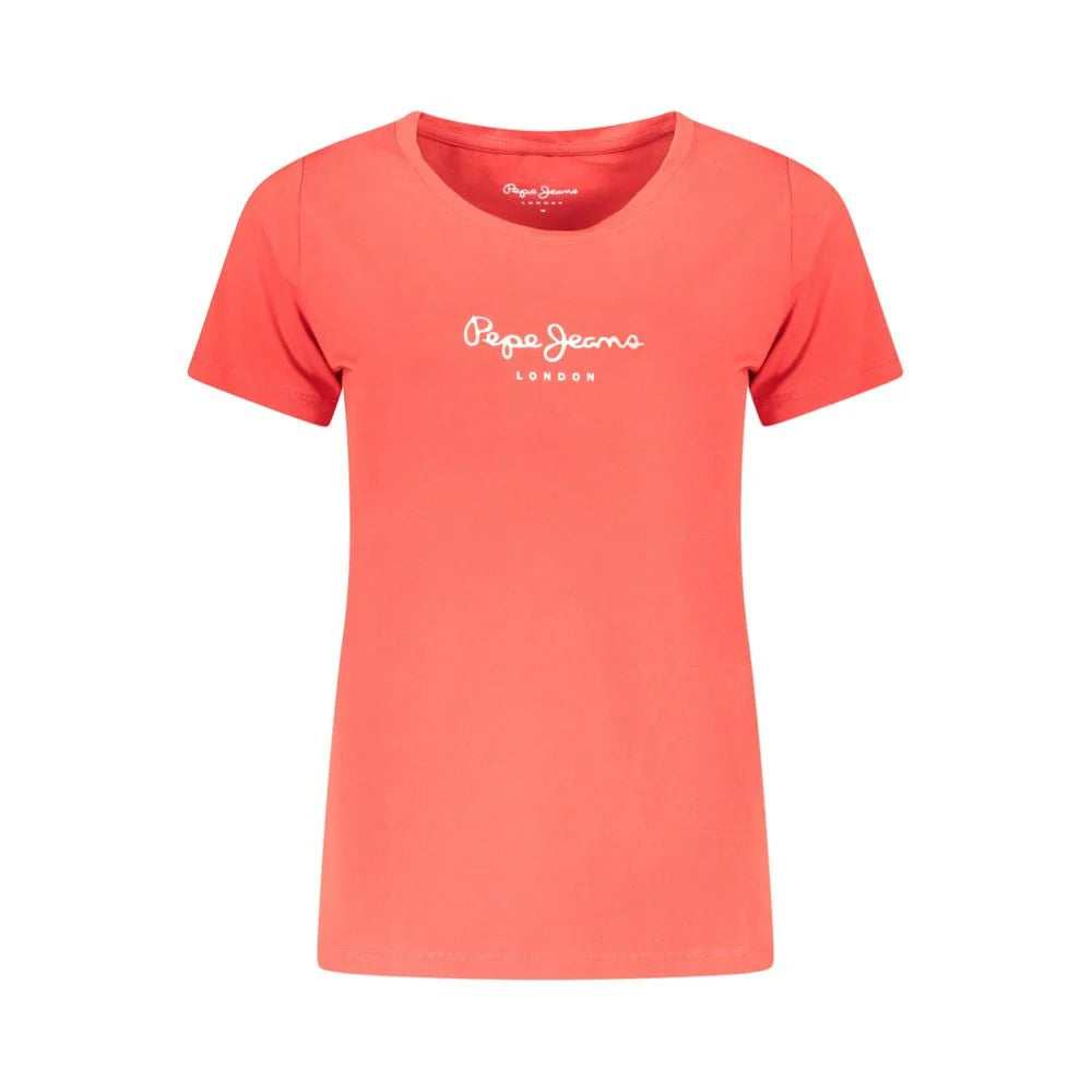 Pepe Jeans Red Cotton Women T-Shirt - S - T-Shirts