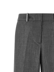 Peserico Gray Linen Casual Pants